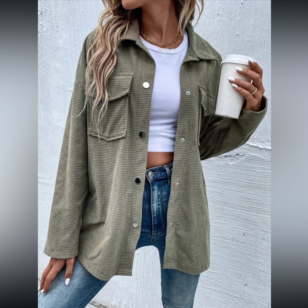 Flap Pocket Drop Shoulder Lightweight Coat